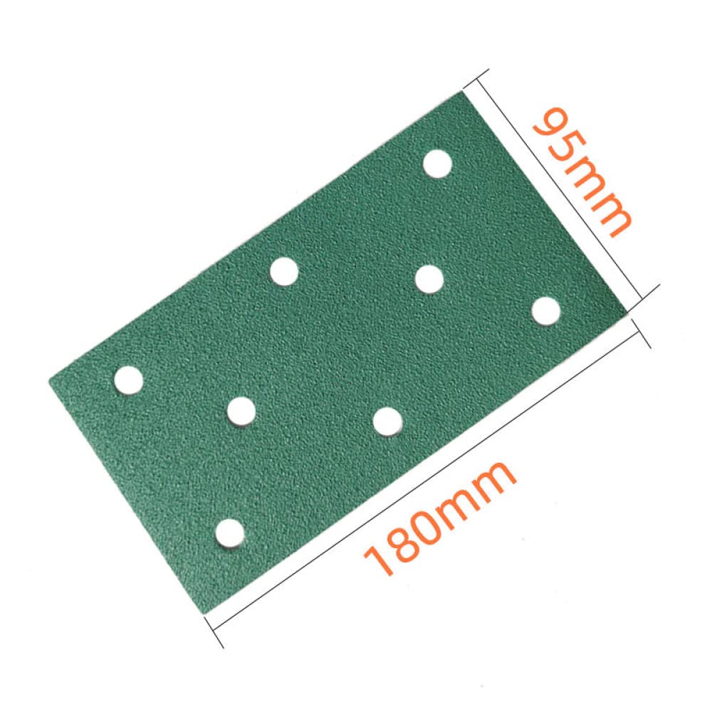 Papel de lija seco Rectangular 95 * 180mm autoadhesivo flocado lijado masilla máquina de papel de lija General 3 2 3 agujeros, grano 180, 100 Uds