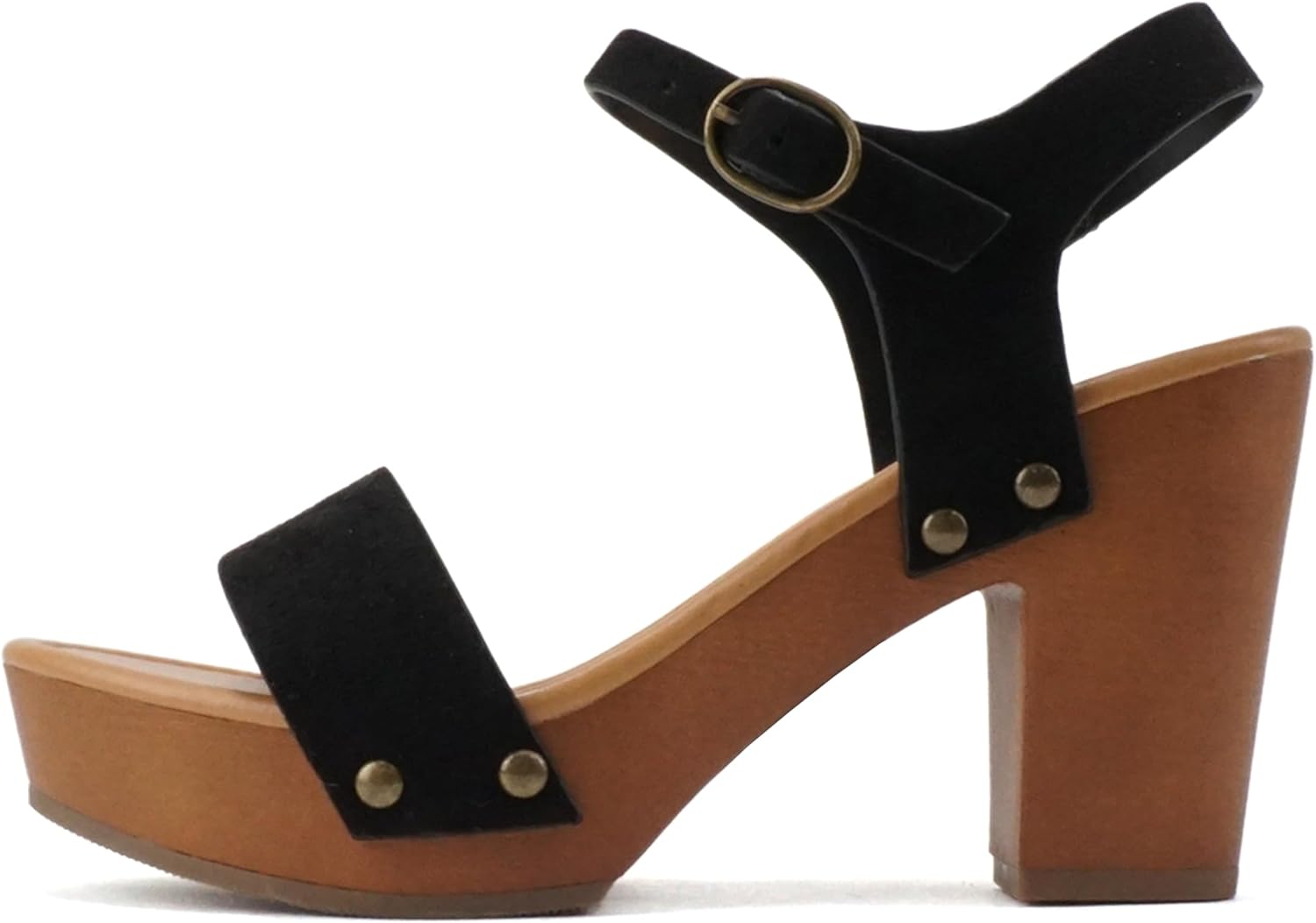 Soda Women's Wedge Sandal - Bold Buckles Design