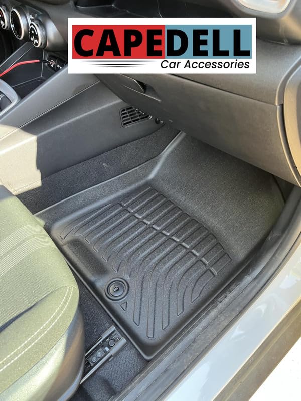 Image of TPE Premium Life Long Car Floor Mats||Compatible for Kia Seltos New||Set of 3 pcs||Waterproof and Anti-Slip, All Wheather Durable Car Mats|| Colour:- Black