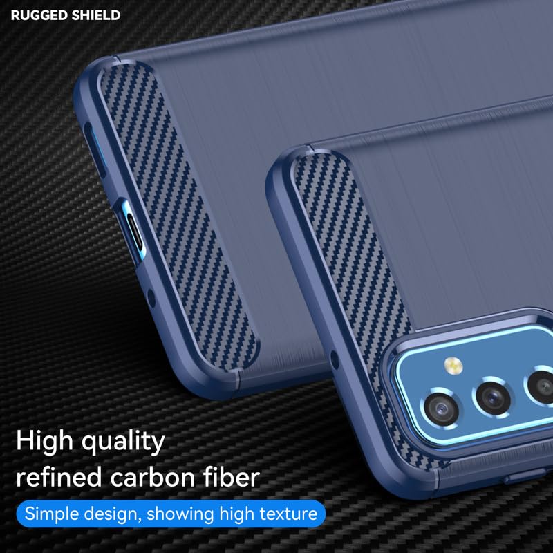 Image of Hybrid Carbon Fiber Back Case for Samsung Galaxy M52 5G (Blue)