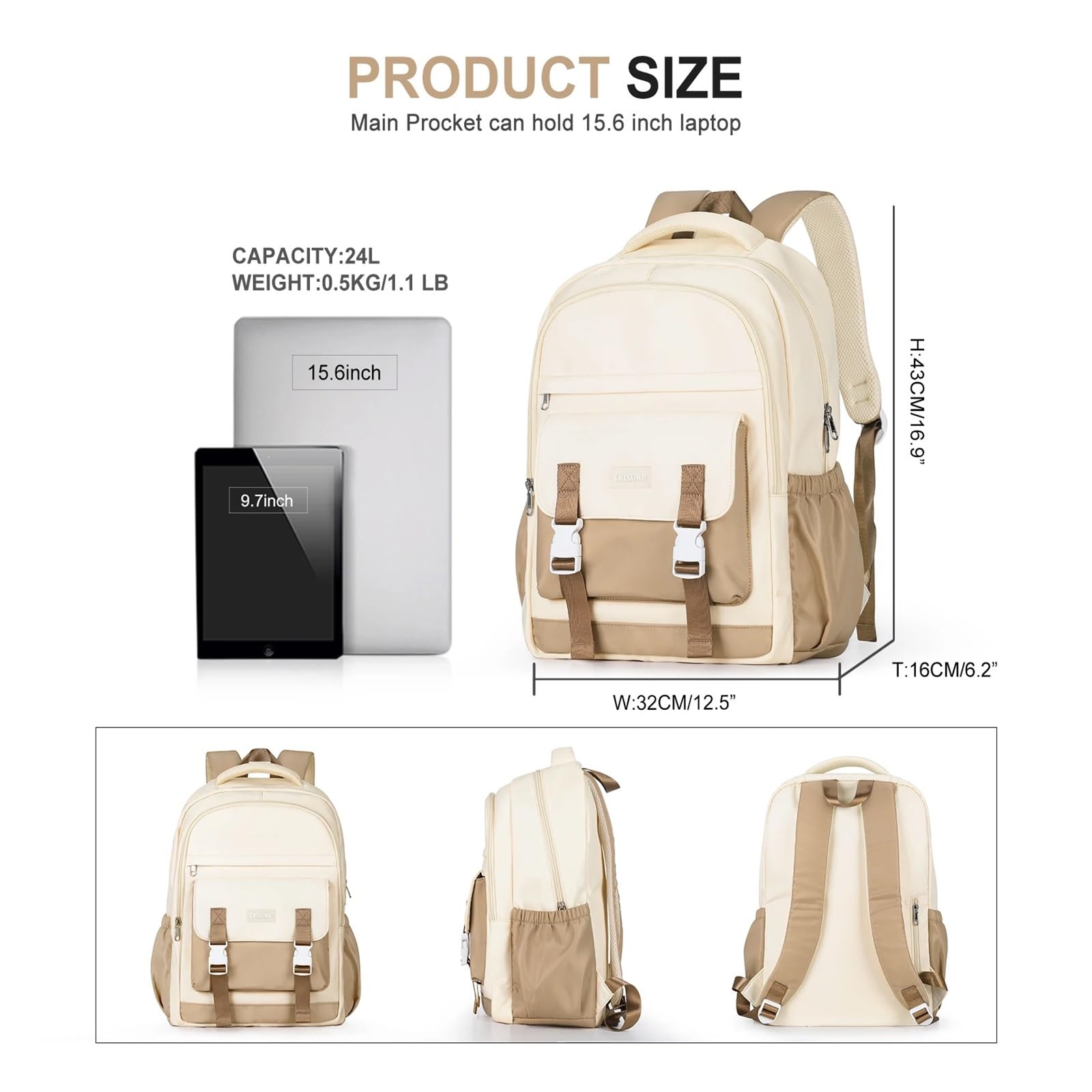 Plecaki dla studentów Plecak dla kobiet o dużej pojemności. Modna tornister Dziewczyna BookBag. Plecak podróżny. Estetyczne torby