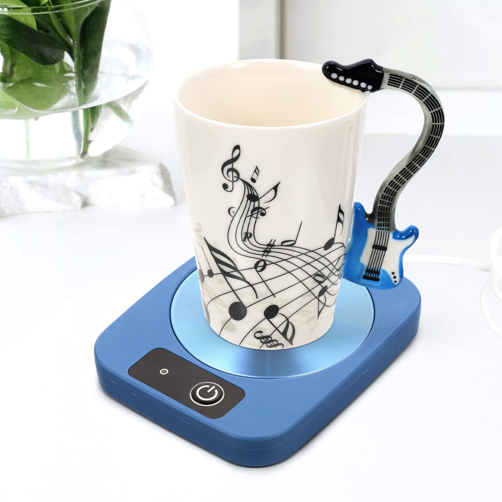 Alipis Coffee Cup Warmer Practical Mug Heating Plate for Tea Milk Cocoa Elegant Design Safe Portable for Home Office Use Keeps Beverages at Temperature