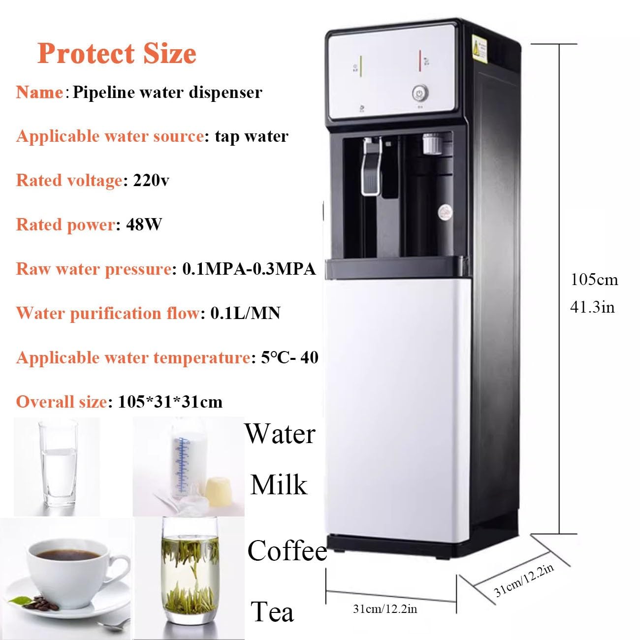 Fontaine à Eau Distributeur De Refroidisseur D'eau Sur Pied, Machine D'hydratation À Température Froide Chaude Ambiante Autoportante For Bureau À Domicile, Hôtel, École Familiale, Entreprise Commercia