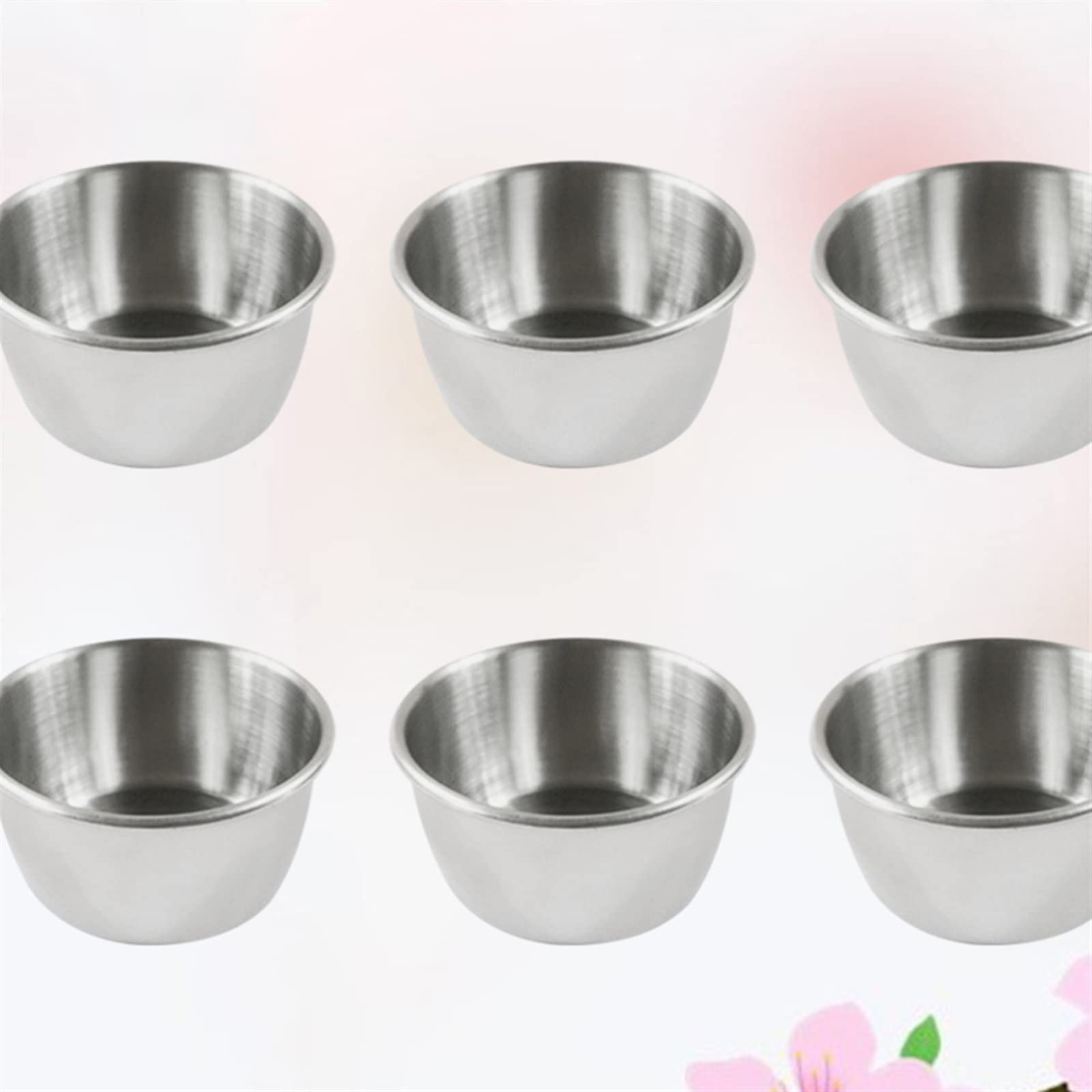 QUNINE Abendessen Tablett Edelstahl Hot Pot Dip Schüssel Kleine Sauce Tasse Gewürz Gericht Vorspeise Teller Sauce Container Restaurant. Teller (wie abgebildet 5 x 2,7 cm)