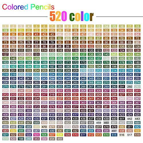 Bajotien 520 Coloring Pencils For Adults Coloring Books,Colored Pencils Set For Artists Drawing,Sketching,Double 260 Drawing Pencils Art Supplies Gift For Parents Kids Couple #TOP4