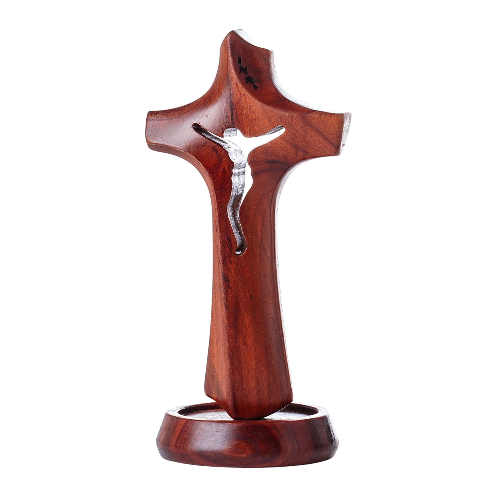 Cruz de madera para escritorio, el regalo ideal de inauguración de la casa y fe cristiana