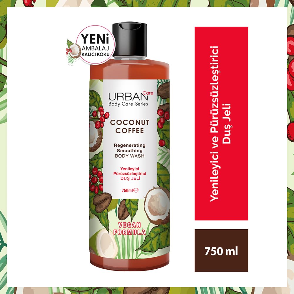 Urban Care Coconut Coffee Yenileyici ve Pürüzsüzleştirici Duş Jeli, 750 ml