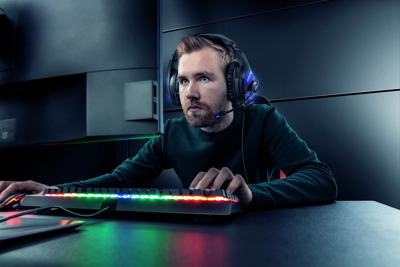 Trust GXT 460 Varzz Cuffie gaming illuminate per PC, Nero