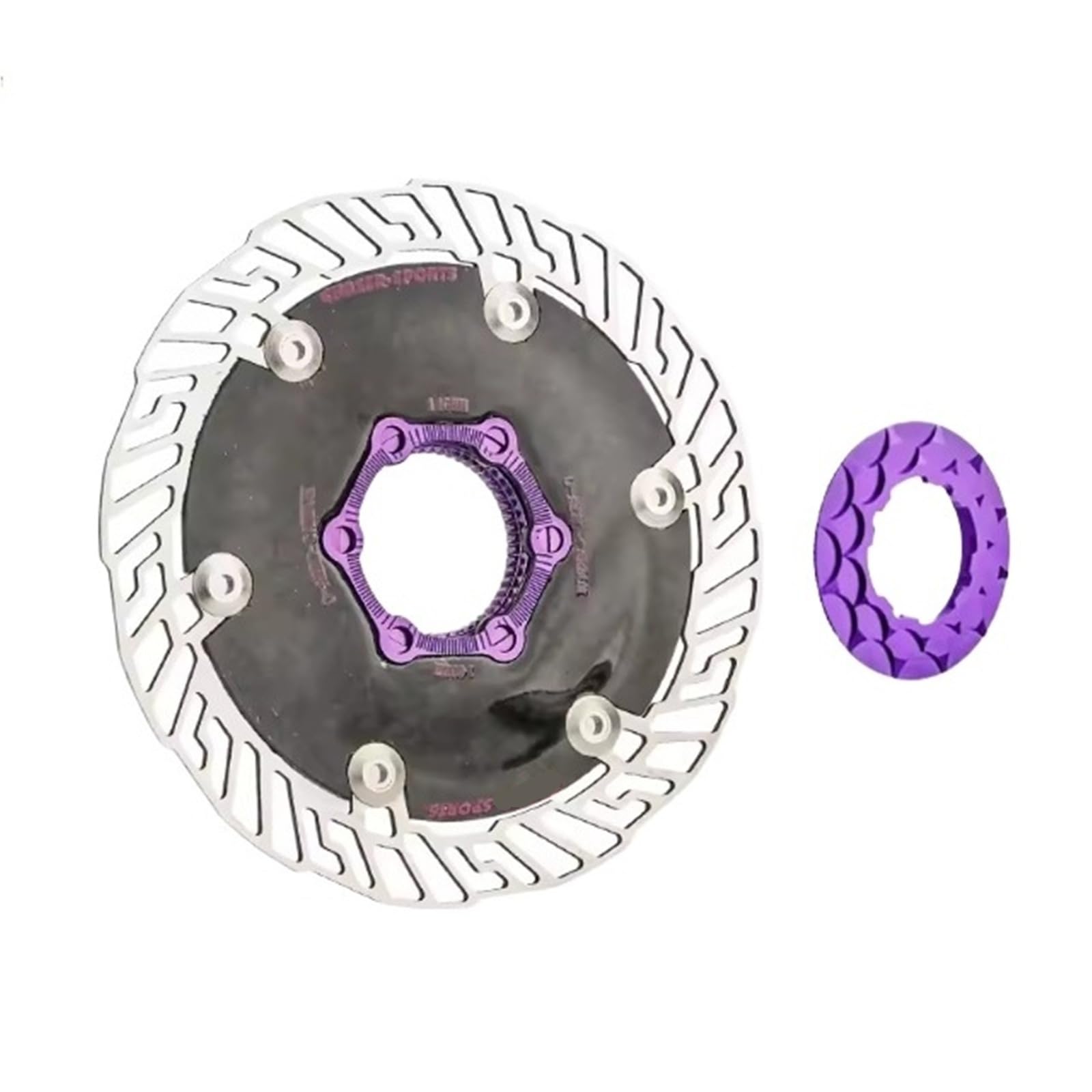 Compatibile con il rotore Chaser Center Lock da 160 mm | Design aerodinamico in carbonio for bici da strada TT, aggiornamento leggero del freno a disco(Purple 140mm)