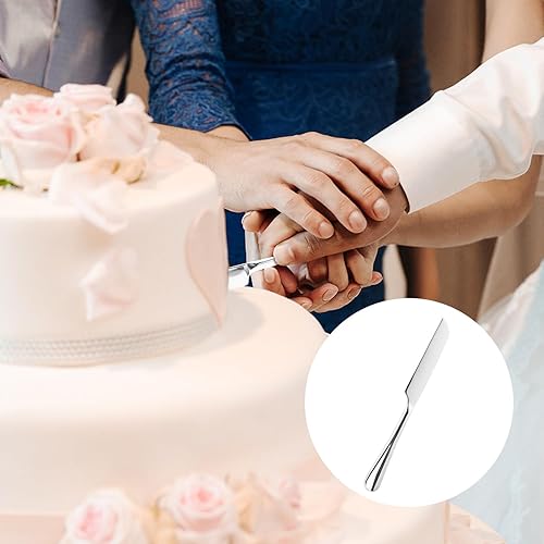 Miniatura 5 de Juego de 2 cuchillos para tartas de boda, juego de corte de pastel de acero inoxidable, juego de cortador de tartas, cuchillo y servidor para boda,