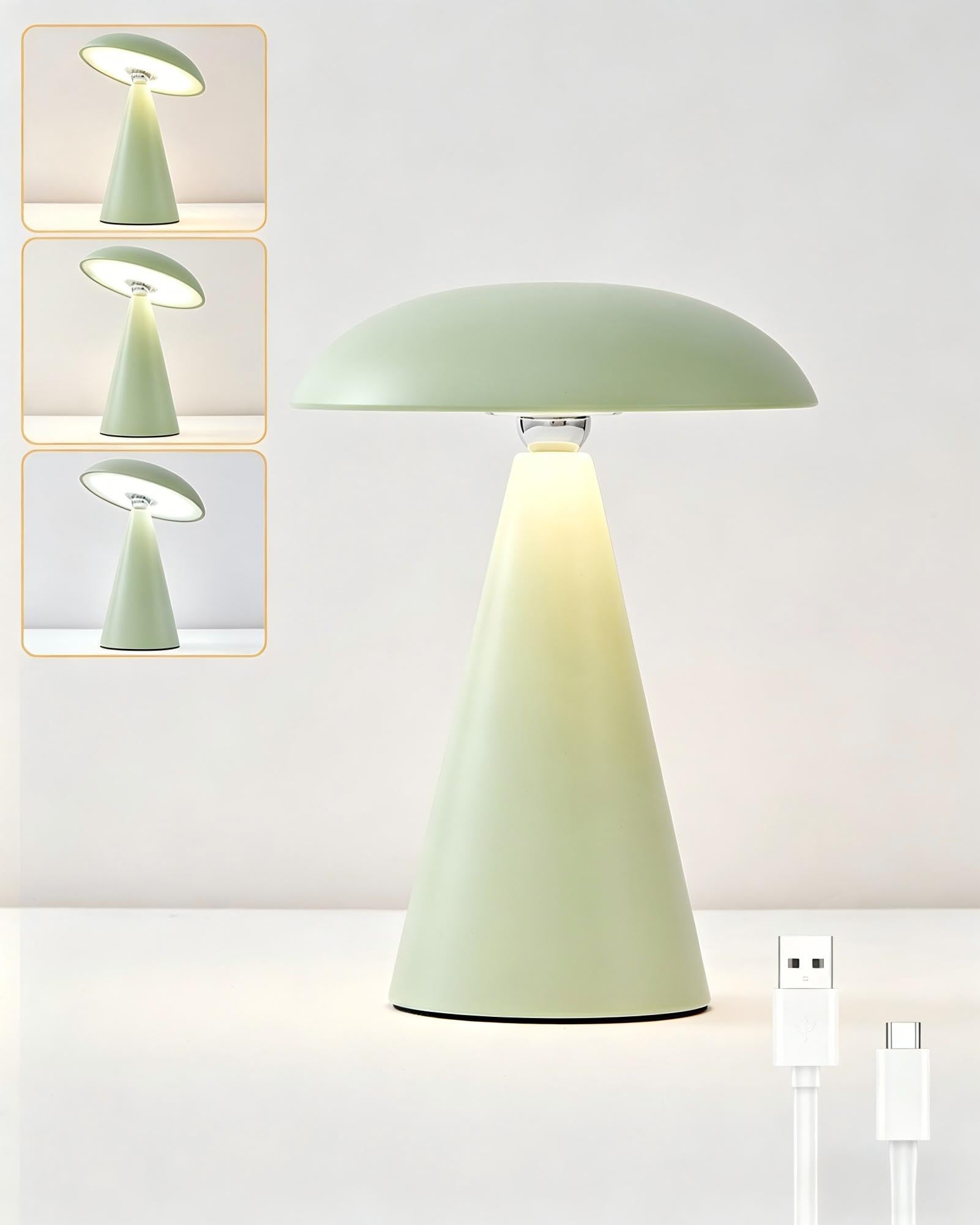 Harper Living Rechargeable Table LampMagnetic Touch Mushroom Bedside Light DimmablePortable Desk LampMatt Light Green from B&Q