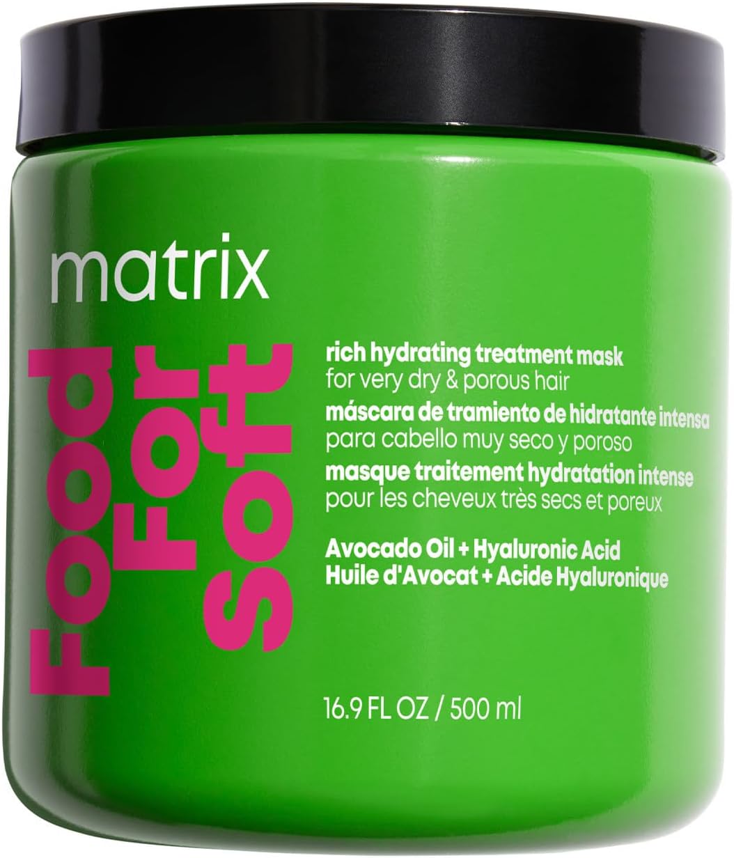 Food For Soft Rich Hydrating Hair Mask - Deep Conditioner For Dry & Brittle Hair, Adds Shine & Softness, With Avocado Oil & Hyaluronic Acid, Replenishes Moisture