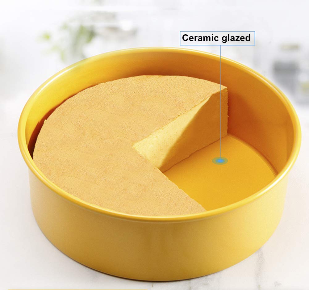 Molde redondo antiadherente para tartas con parte inferior extraíble, bandeja de acero al carbono de 6 y 8 pulgadas para tarta de queso de gasa
