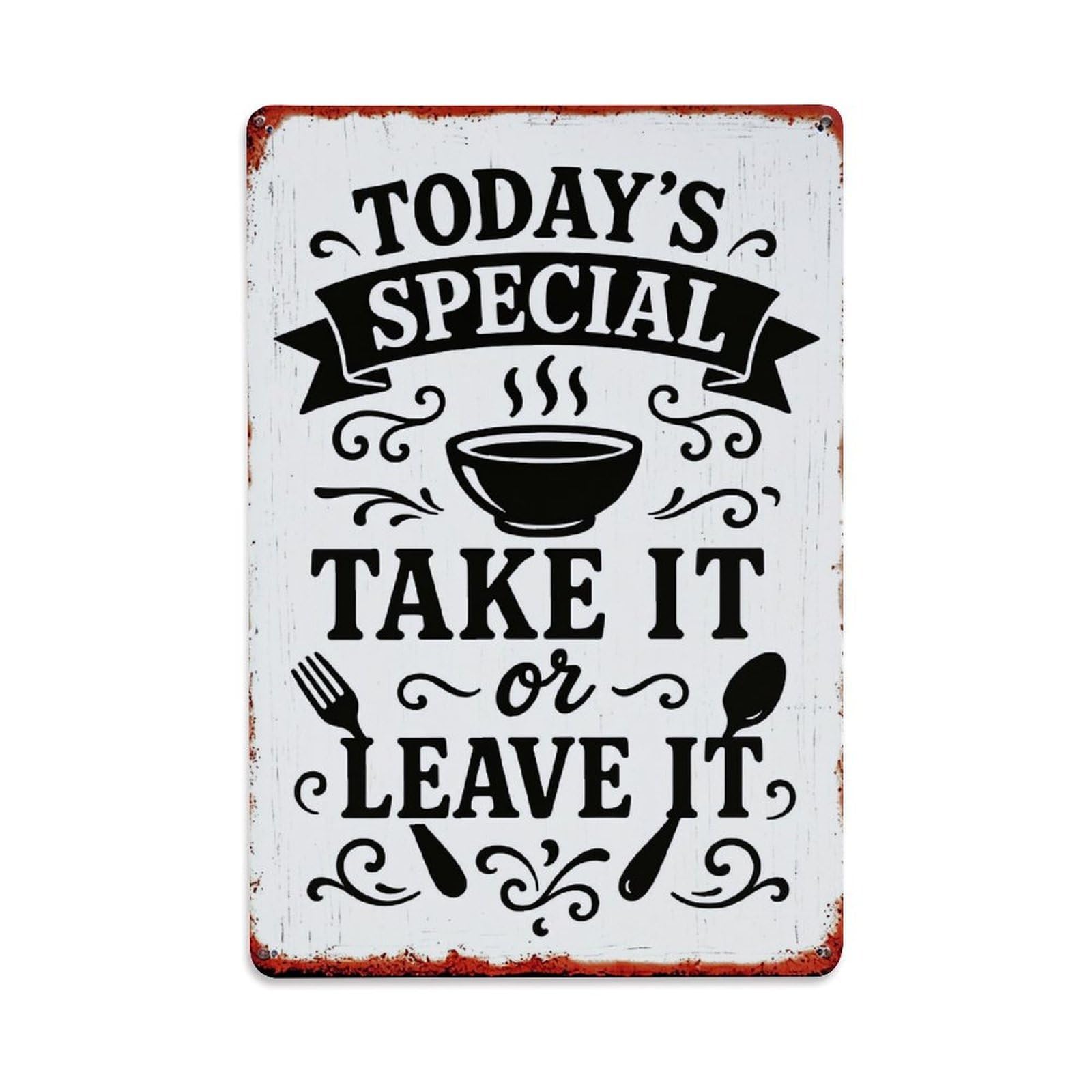 Jdfenggu Vintage Today's Special Take It Or Leave It Retro Metal Tin Sign, Decor Art Poster For Bar, Home, Man Cave, Kitchen, Laundry Room Gift 8X12inch