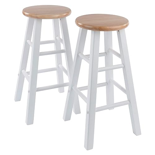 Winsome Element Counter Stools, Natural & White, 24", 2 Piece
