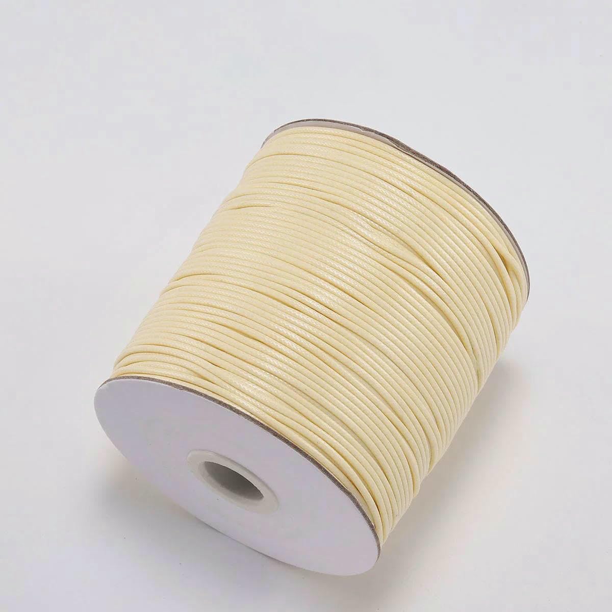 10m/lot Korean Waxed Cotton Cord Waxed Thread Cord String Strap Necklace Rope Bead For Bracelet For Jewelry Making Findings-Beige-1.0mm (10Meters)