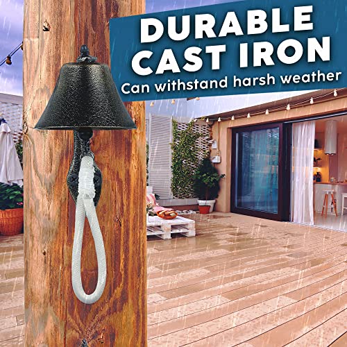 Upstreet Dinner Bell For Outside Or Inside Made Of Red Copper Hanging Bell, Cast Iron Outdoor Bell To Wall Mounted Surfaces For Church, Home, And School Bell (Red, 4) #TOP3