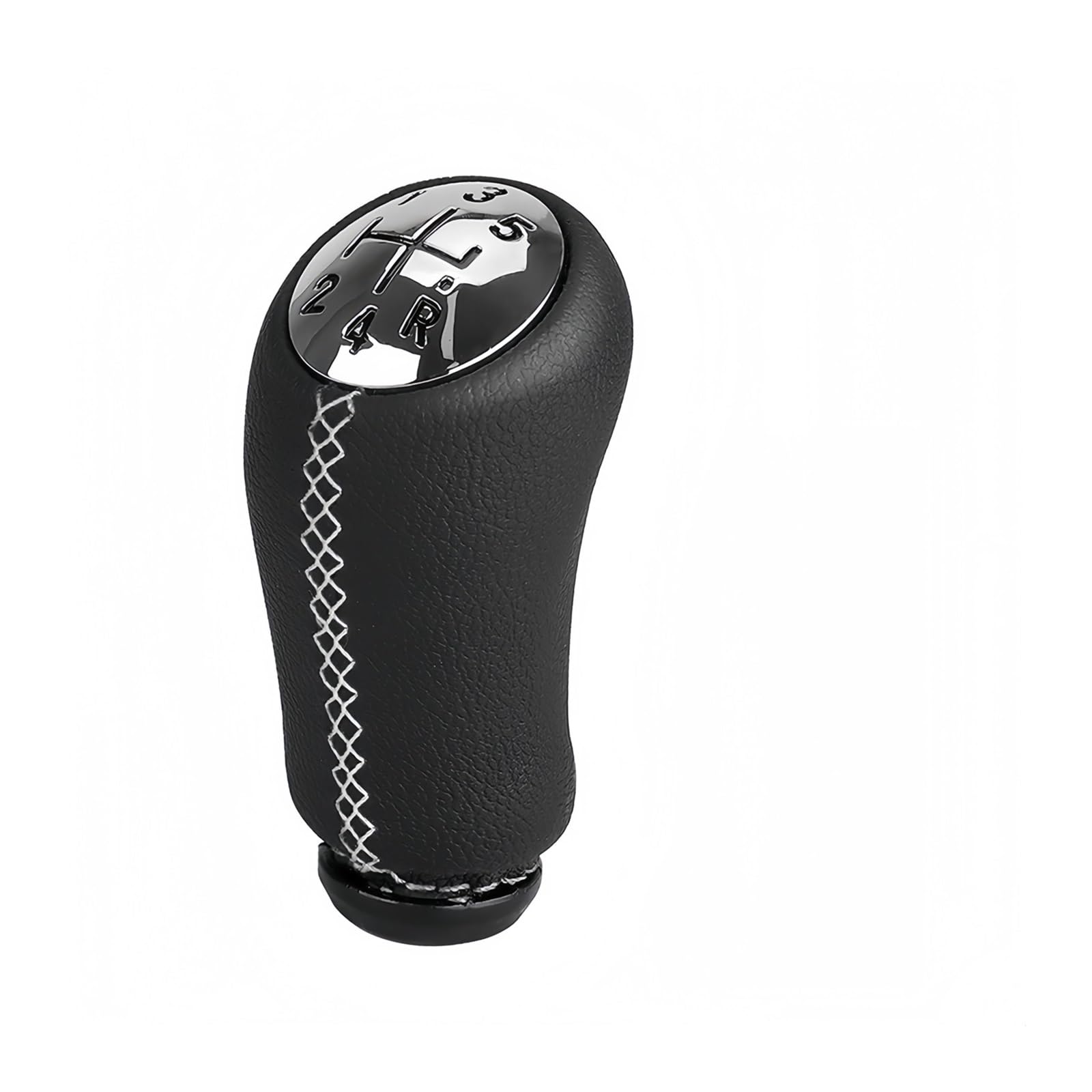 Grozzy Universal Shifter Handle 17mm 5 for Speed Gear Shift Knob Stick Head for Renault for CLIO MK3 for Megane MK2 for Scenic(Black Stitch)