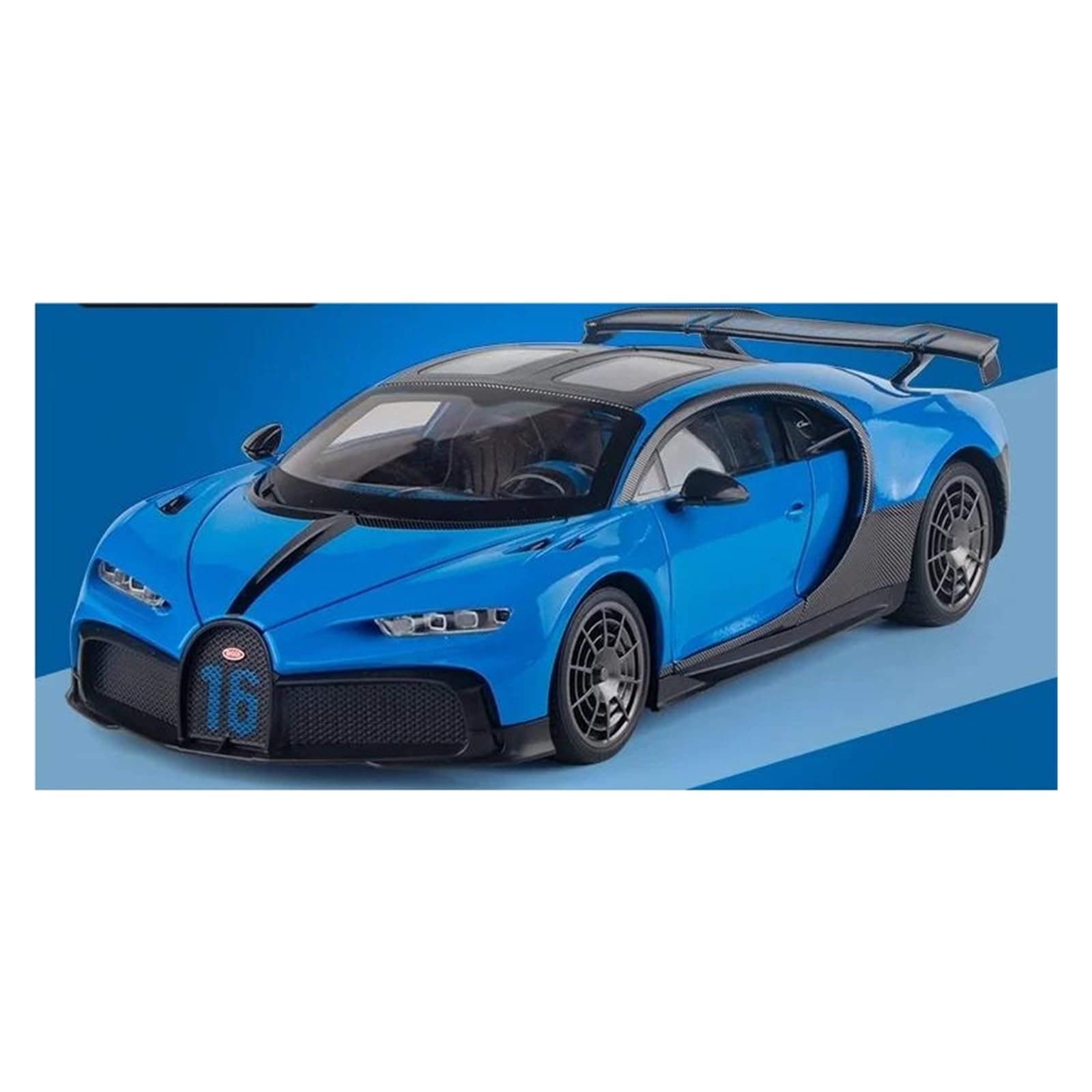 Coche en miniatura Chiron 1:18 de aleación azul para vitrina