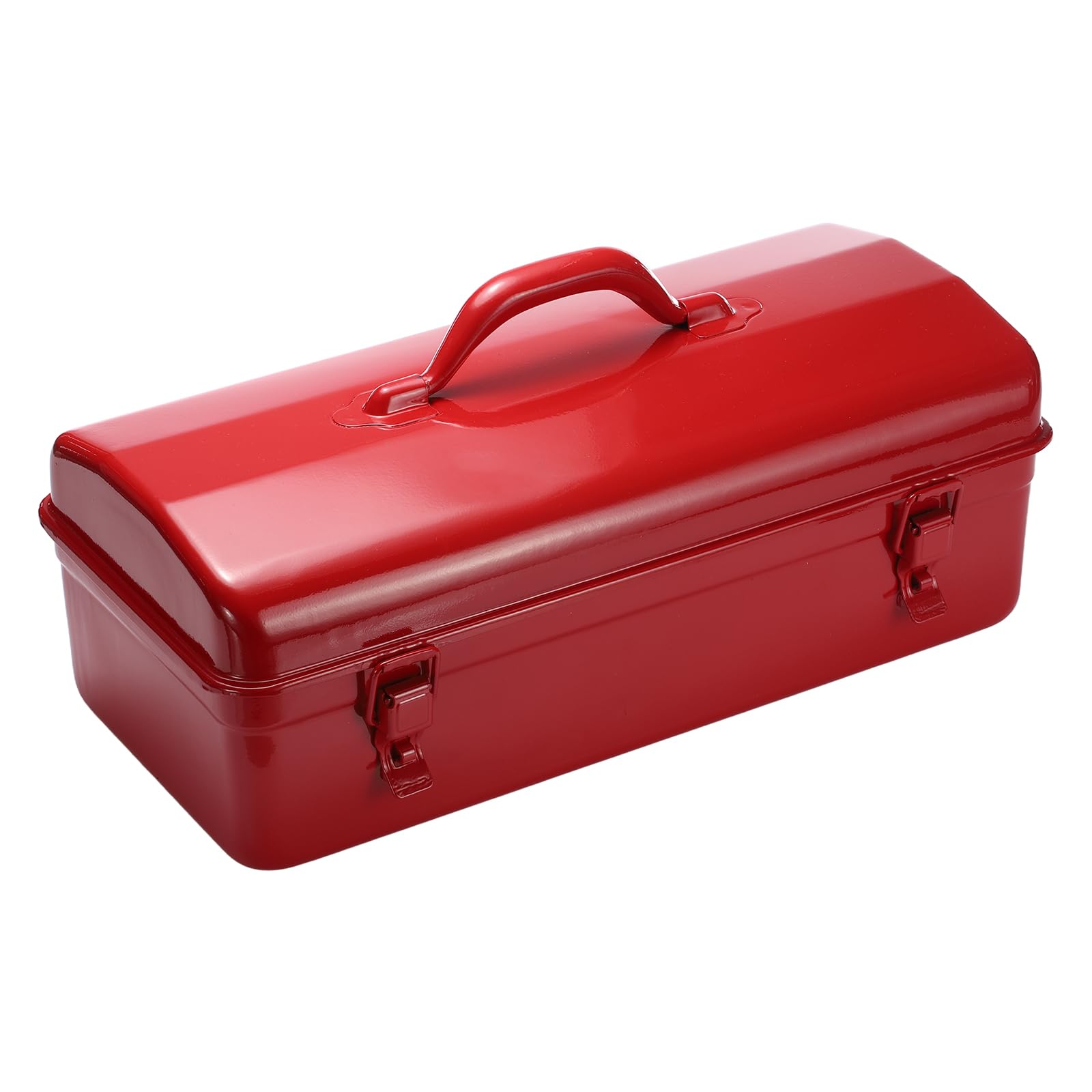 QUARKZMAN Caja De Herramientas Portátil De Acero, 16.4" x 7.7" x 3.9" Con Asa Y Doble Pestillo Metálico, Caja De Almacenamiento De Herramientas, Organizador Metálico, De Para Garaje