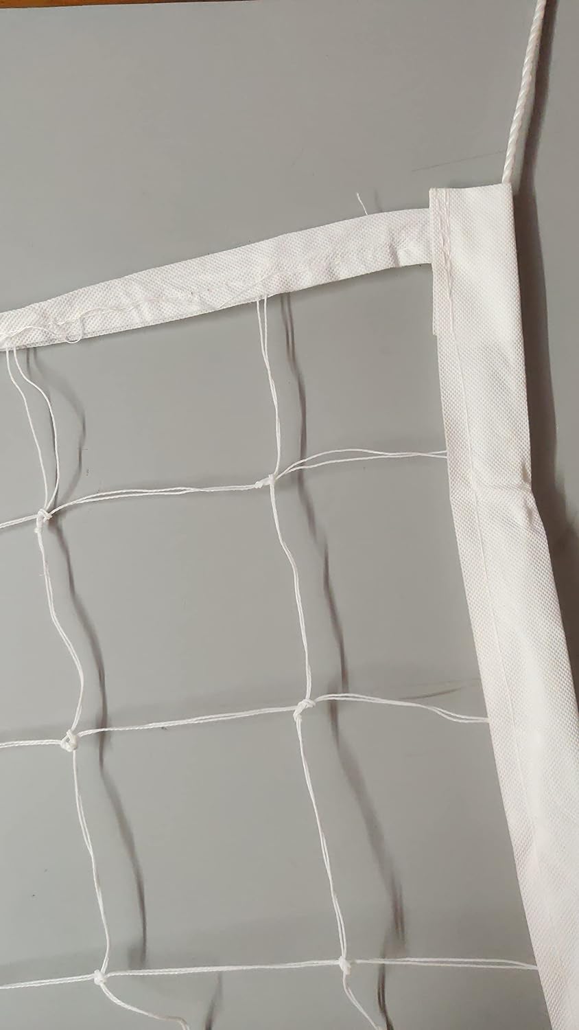 AMZ Professional Volleyball Net Outdoor Sand, Grass Volleyball Nets for Backyard, Portable Beach Kids Pro Volleyball Practice Net Set 32X3FT (4 Side Tape) (White) 1