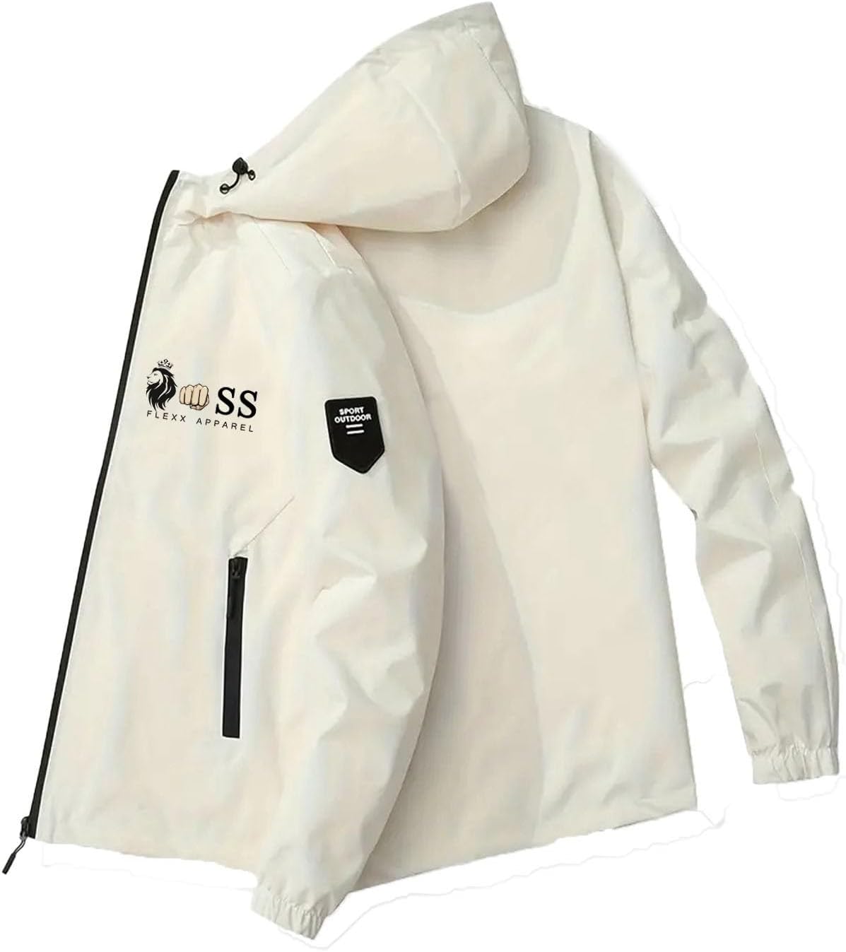 メンズカジュアルジャケット 軽量フード付きジッパージャケット デイリーレジャー 春夏 リラックスフィット253