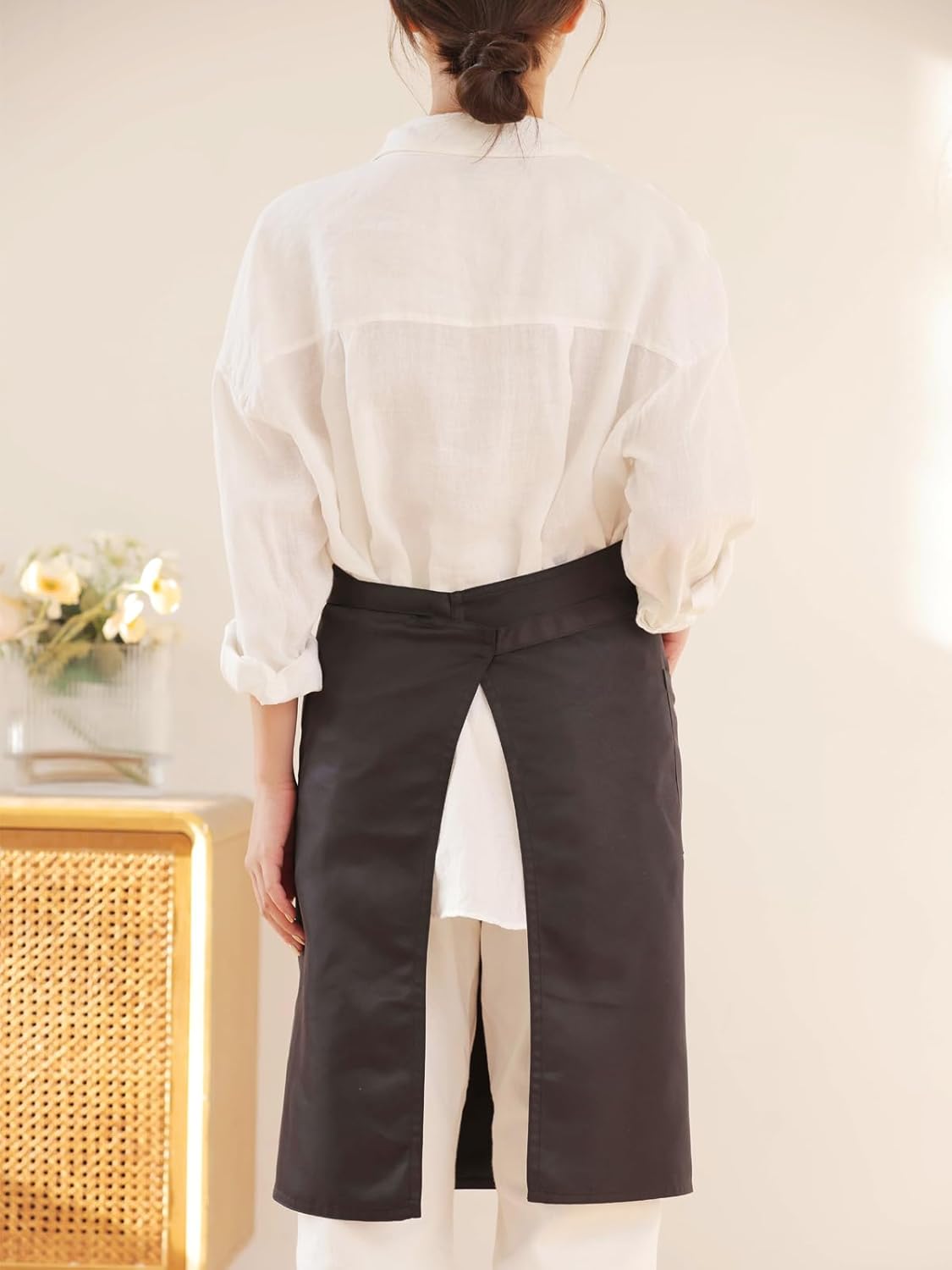 Adjustable Bib Apron Chef Aprons for Men Women Kitchen Cooking Restaurant BBQ Painting Crafting with 2 Pockets - Image 7