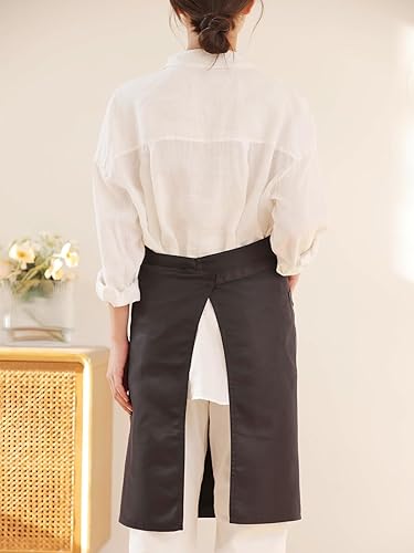 Miniatura 7 de Delantal ajustable para chef para hombres y mujeres, cocina, restaurante, barbacoa, pintura, manualidades con 2 bolsillos