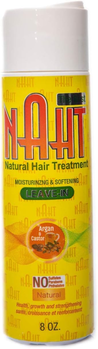 NAHT Natural Hair Leave-In Treatment, Moisturize & Softening | Restores Shine Manageability Paraben-Free for Over processed, Damaged Growth All Types Men Women (8Oz) 8 Ounce