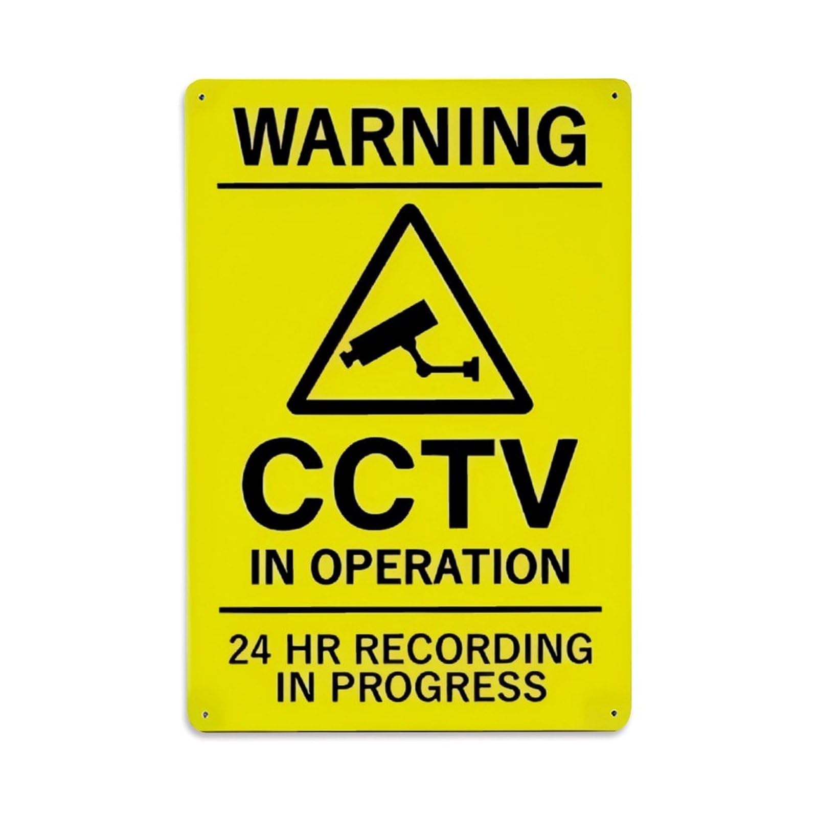 CCTV 24 Hour Recording Warning Sign Vintage Aluminium Metal Sign, Retro Wall Decor for Home, Bar, Garage & Farmhouse 30x20cm