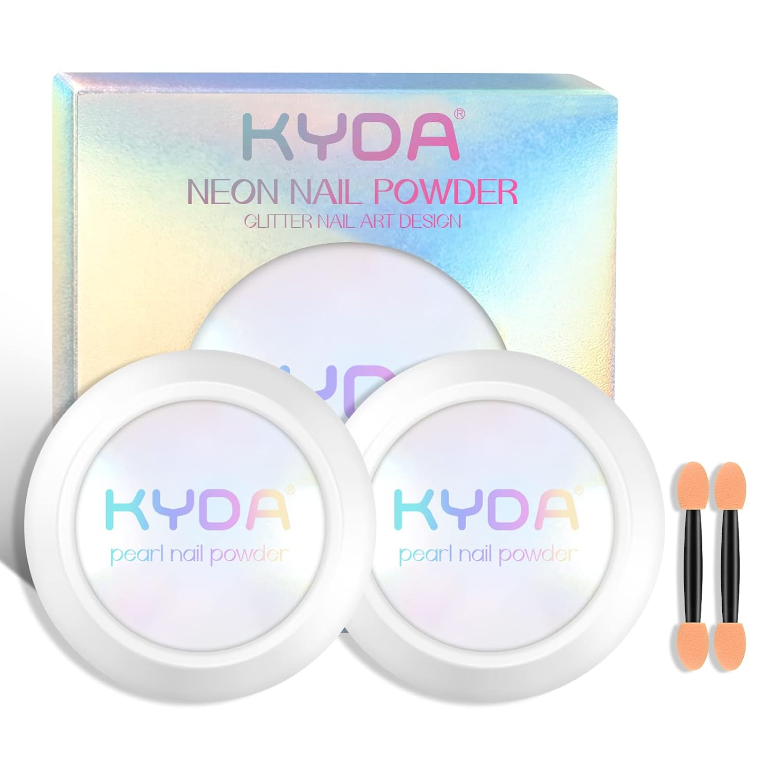 Ownest 2Pcs Neon Iridescent Chrome Nail Powder,Mermaid Chrome Nail Powder Symphony Shell Nail Powder,Mermaid Pearl Magic Nail Powder Salon Nail Pigment Manicure Pigment
