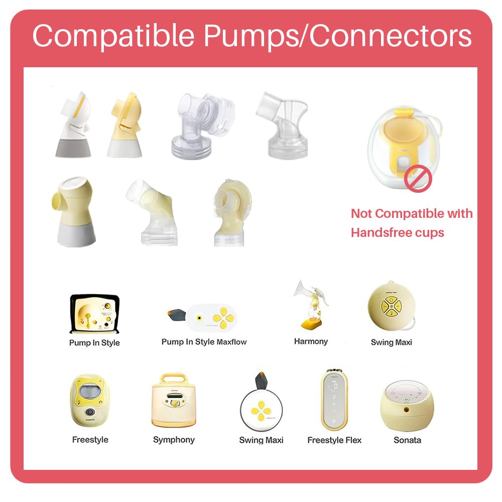 Flange ovali da 19 mm compatibili con pompe Medela, parti di ricambio per pompa in Style, Symphony, Swing Maxi, Harmony e Personalfit Flex - Accessori per tiralatte