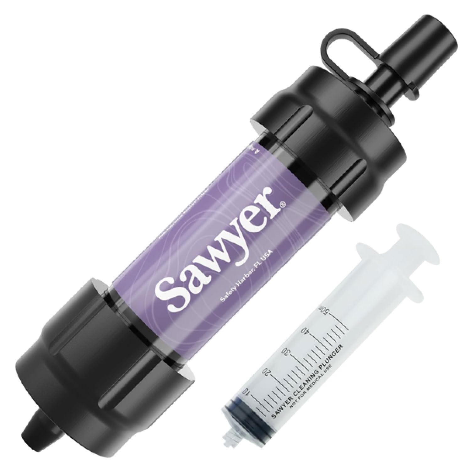 Sawyer Products SP350 Mini Water Filtration System, Filter and Cleaning Plunger only, Single, Purple-image-4