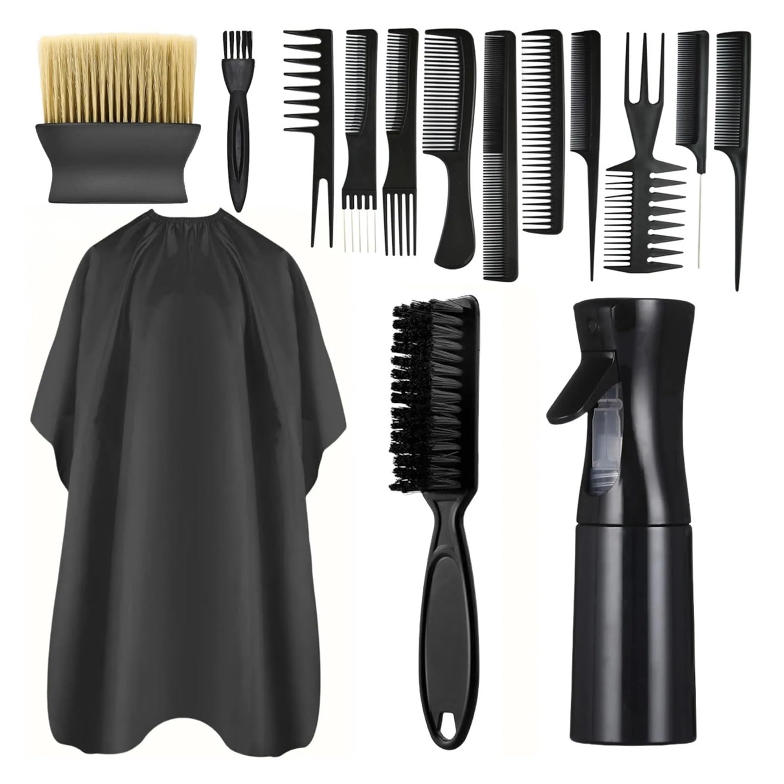 Ensemble d'outils de coiffure 15 pièces avec 10 peignes style barbier - 2