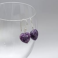 Vista 48 de Gempires Natural Heart Crystals Earring, Heart Gemstone, Energy Healing Crystals, Birthday, Gift for Her, Gemstone Jewelry Yaxaite