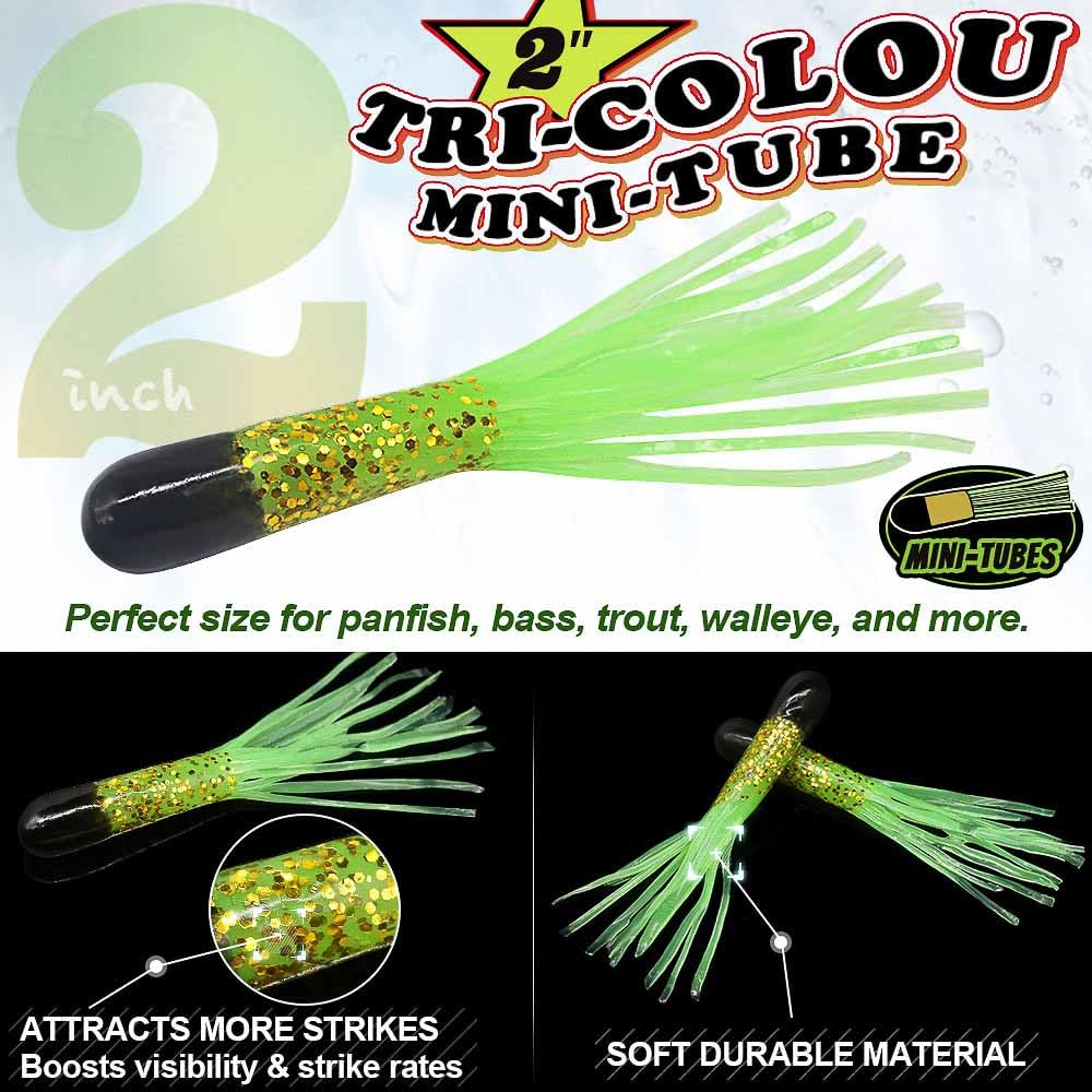 Crappie Jigs Kit with Tube Baits, 120pcs Soft Plastic Crappie Lures (12 Colors) & 10 Jig Heads for Panfish & Trout Fishing