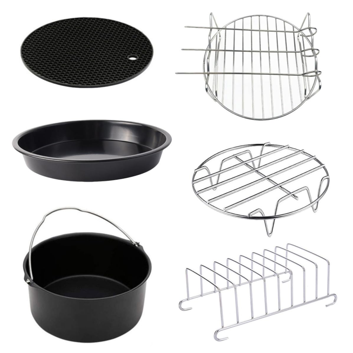 8 Pollici 6 Pezzi Set Accessori per Friggitrice ad Aria