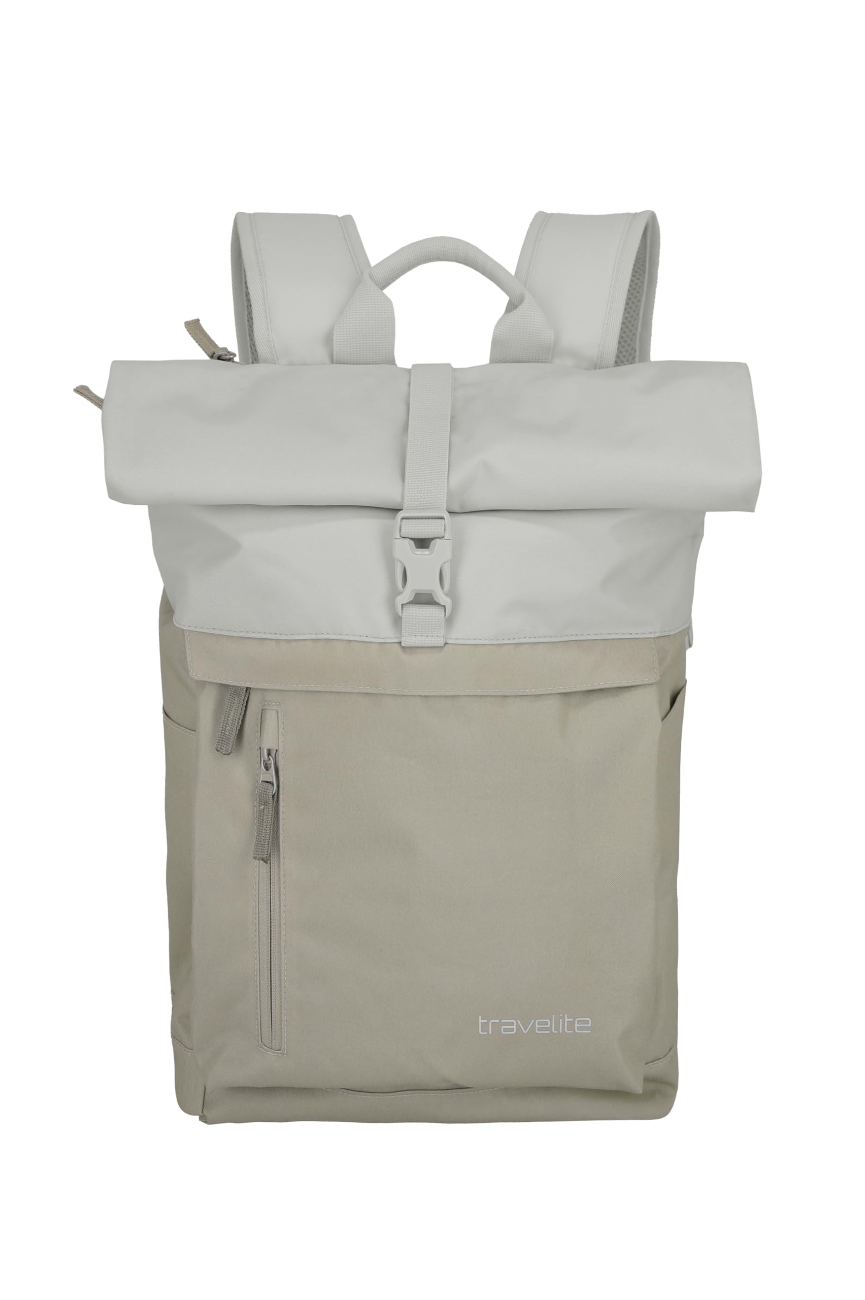 Travelite Handgepäck Rucksack, Laptop Rucksack 15,6 Zoll, BASICS, Reiserucksack Rolltop Funktion, 60 cm, 35 Liter