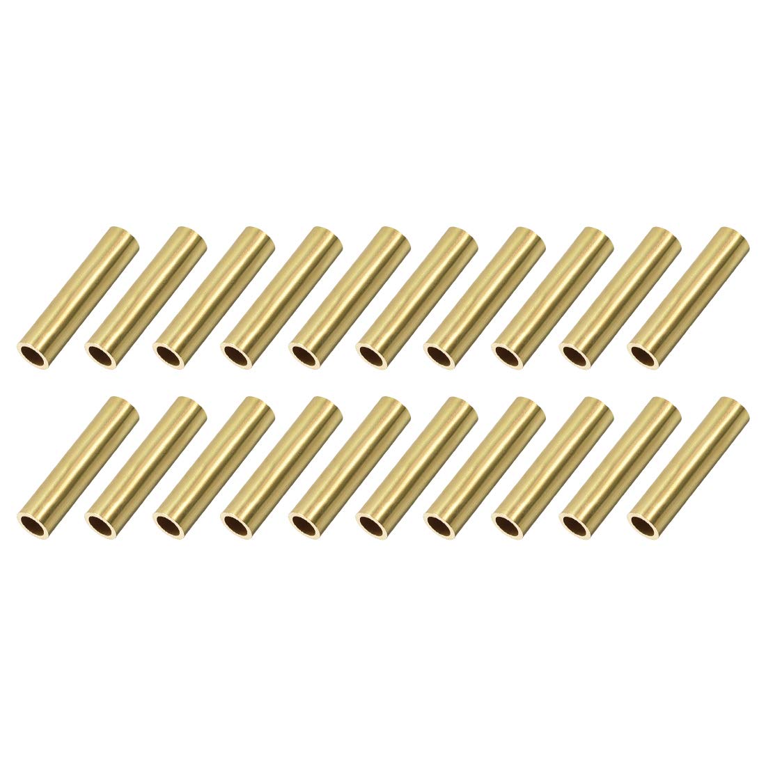 uxcell Brass Round Tube, 7mm OD 1mm Wall Thickness 30mm Length Seamless Pipe Tubing for DIY Crafts 20 Pcs