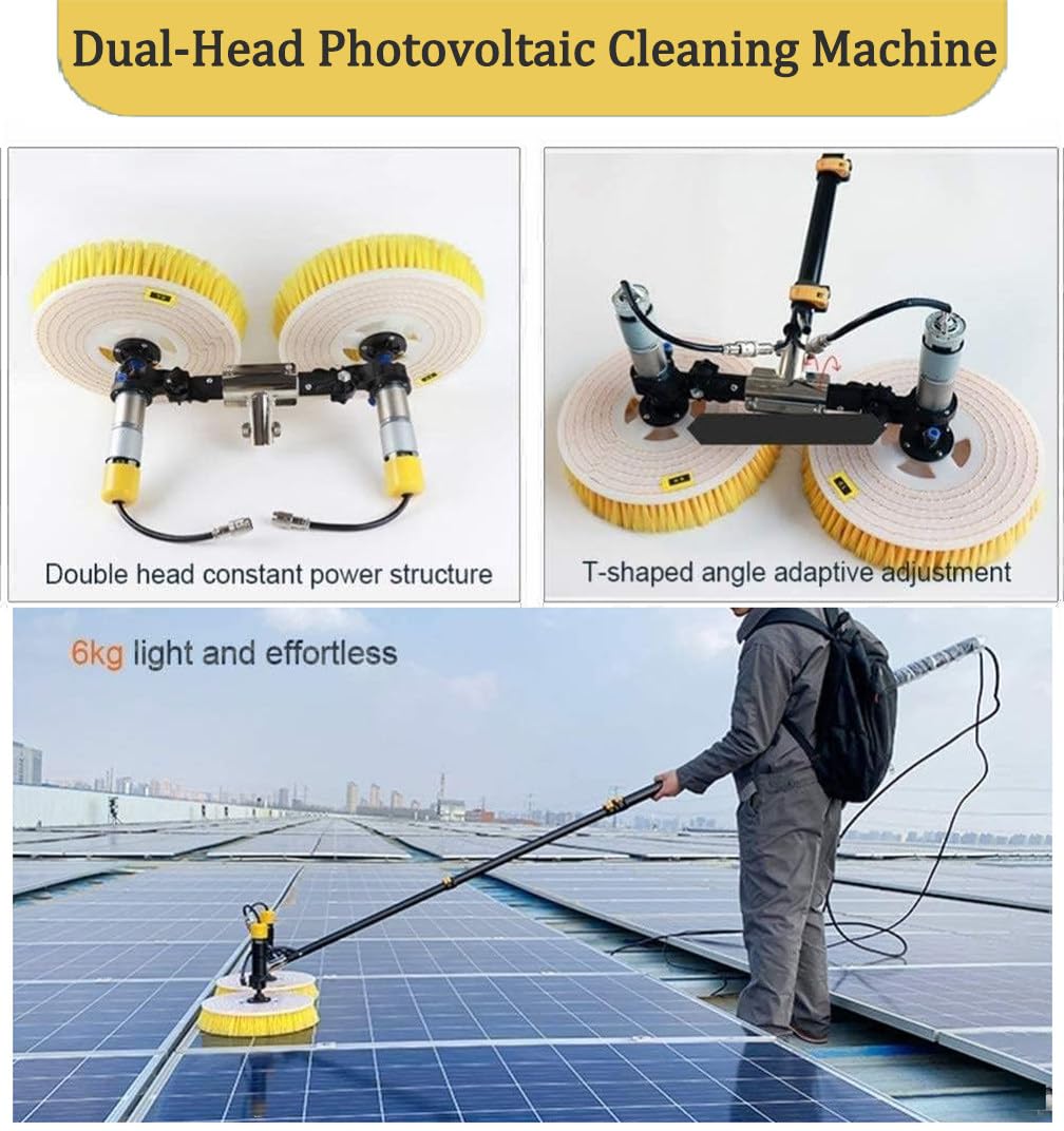 Cepillo De Limpieza Para Paneles Solares, Cepillo De Limpieza Para Paneles Solares Fotovoltaicos, Con Kit De Pértiga Telescópica, Ligero Y Estable, Fácil De Manejar, Herramienta Para Limpieza De Equi