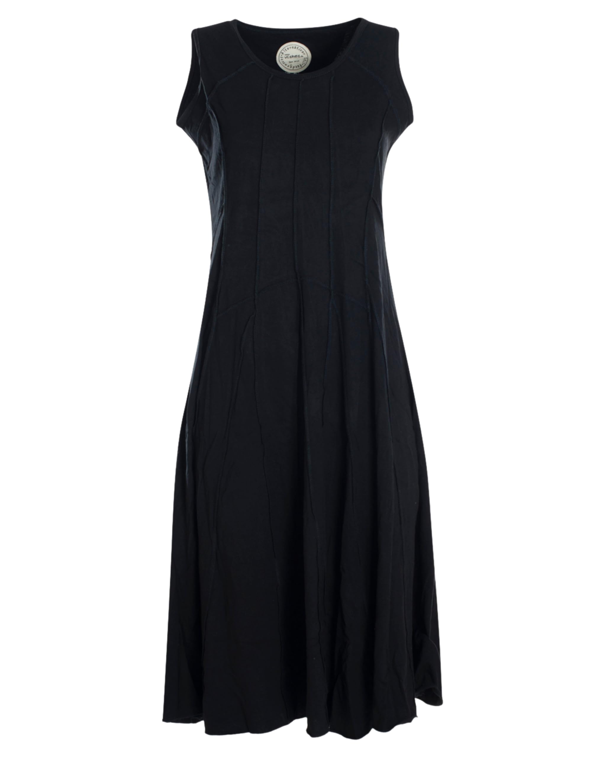 Vishes - Alternative Bekleidung - Lange Damen Kleider Sommerkleid Lang Einfarbig ärmellos Patchwork