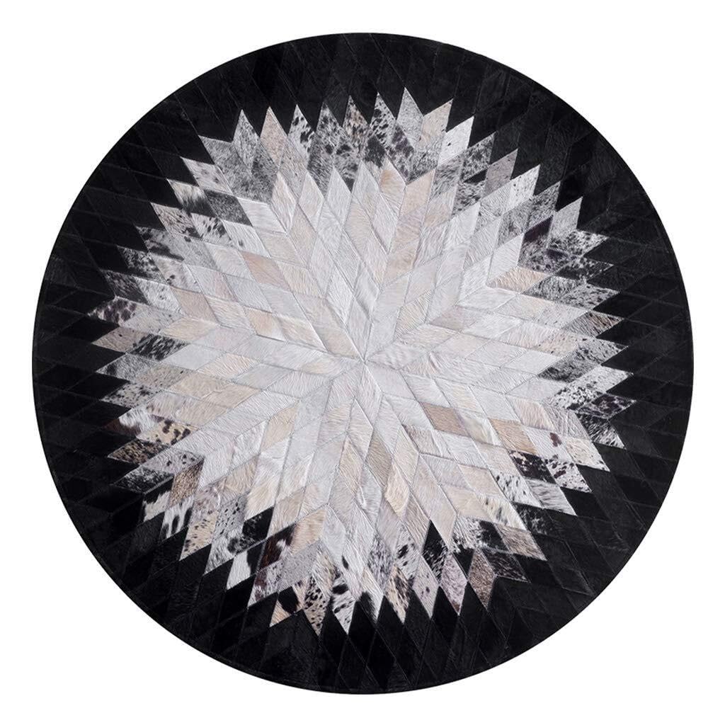 Tapis patchwork en cuir de vache insonorisant pour réduire les bruits de pas du grand salon
