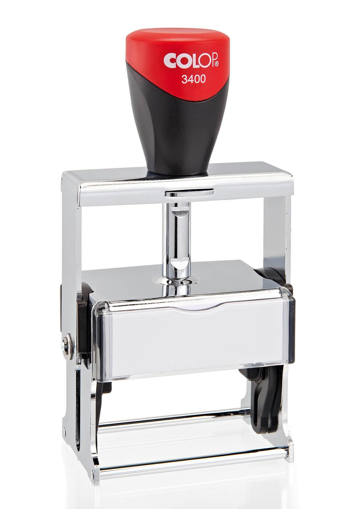 COLOP Expert Line 3400 Metall Stempel 58x27 mm – extra stabiler Profi Textstempel mit 6 Zeilen – personalisierbar inkl. individueller Abdruckfarbe – hochwertiger Büro Stempel
