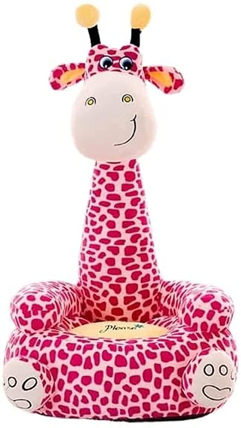 Aiwanto Baby Sofa Kids Seat Furniture Comfortable Fluffy Animal Giraffe Design Lazy Sofa for Children (Pink)