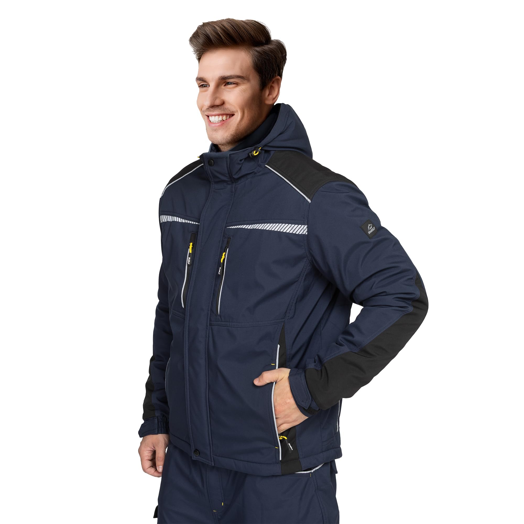 BWOLF DAYTONA ICE - Giacca da lavoro da uomo, in softshell, riflettente, da lavoro da uomo
