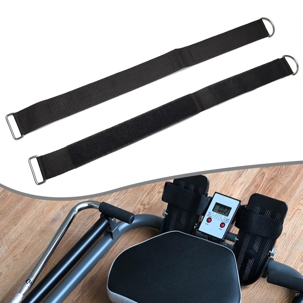 Rudergerät Fußriemen Pedal Elliptisch und Fitness für Fahrrad, verstellbarer Nylon-Beingurt für die meisten Ruderer, 2 Stück