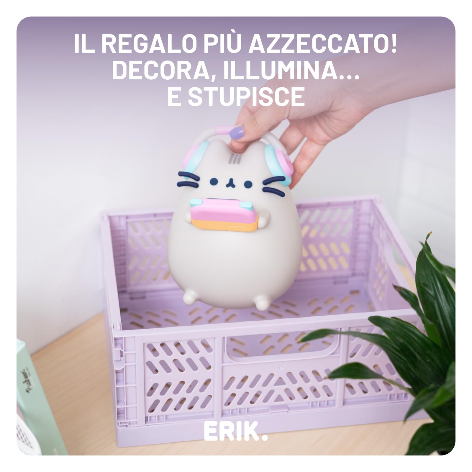 Grupo Erik Lampada Pusheen - Lampada da Scrivania e Comodino con Luce LED Gaming, Luce Notturna Pusheen Gadget | Cavo USB o Pile AAA (11 x 16 x 16 cm)
