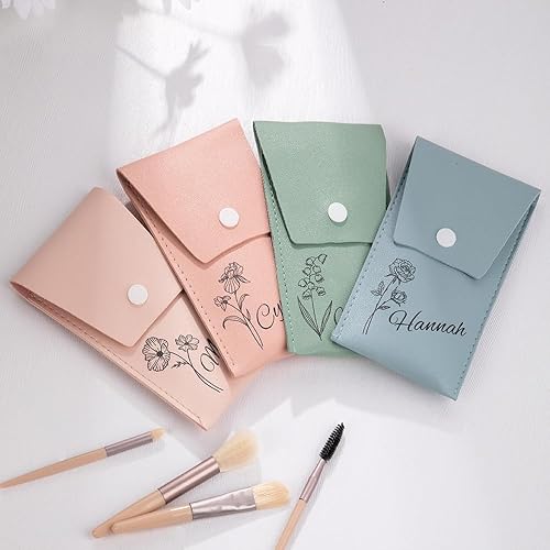 Miniatura 7 de Bolsa de brochas de maquillaje personalizada con 8 brochas de maquillaje, cumpleaños, boda, regalo de Navidad para novia, madre amiga, viene con 1