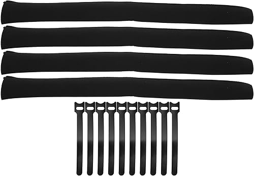 4 fundas de cable, cubierta de cable con, envoltura protectora con lazos, funda de cable de neopreno para cables, teléfono, laptop, TV, consola de