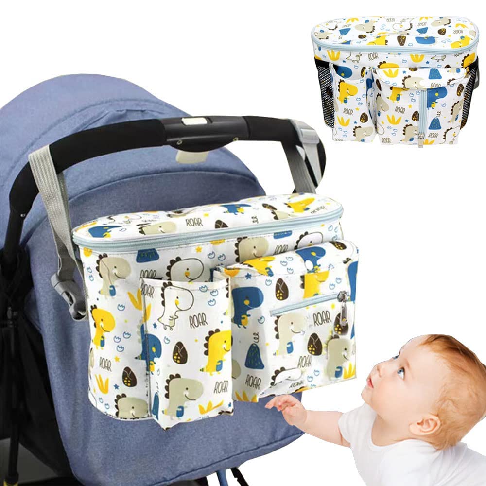SYOSI Stroller Organizer Bag, , Stroller Hanging Bag Diaper Bag Portable Baby Case, Baby Pram Bottle Hanging Basket Multifunctional Storage Bag